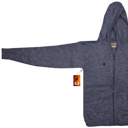 DAMEN HANDGEFERTIGT ANDEAN ALPAKA SOLID ZIP HOODIE PULLOVER GR. M - Bild 8 von 60