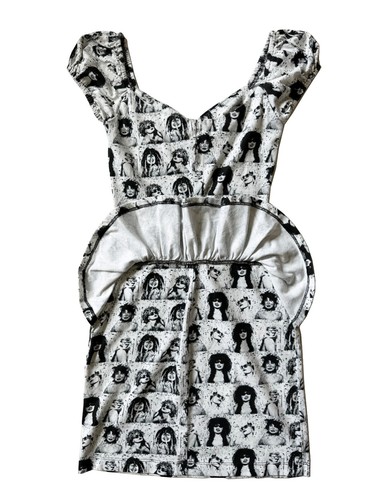 BETSEY JOHNSON Vintage Photo Booth Stampa Selfie Vestito Nero Bianco Body Con S - Foto 6 di 7