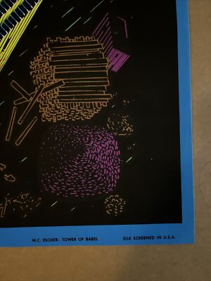 ブラックライトポスター　スカル　グロー M.C. Escher “Dragon” Blacklight Poster ドラゴン ビンテージ