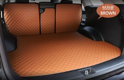 Brown Rear Trunk Rubber Mats Liner for 2019 ~ 2020 KIA Seltos  - Picture 1 of 10
