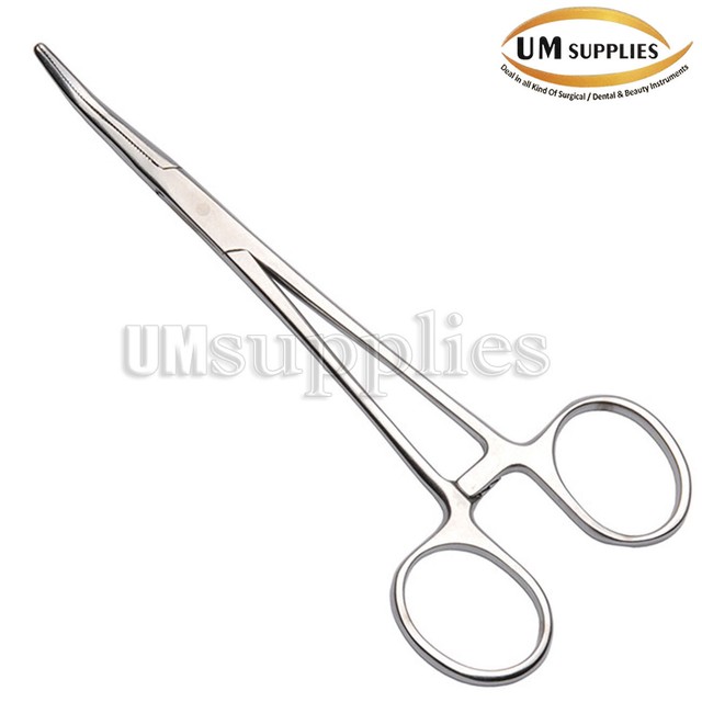 New 1pc Set 5/" Straight//Curved Hemostat Forceps Locking Clamps Stainless Steel