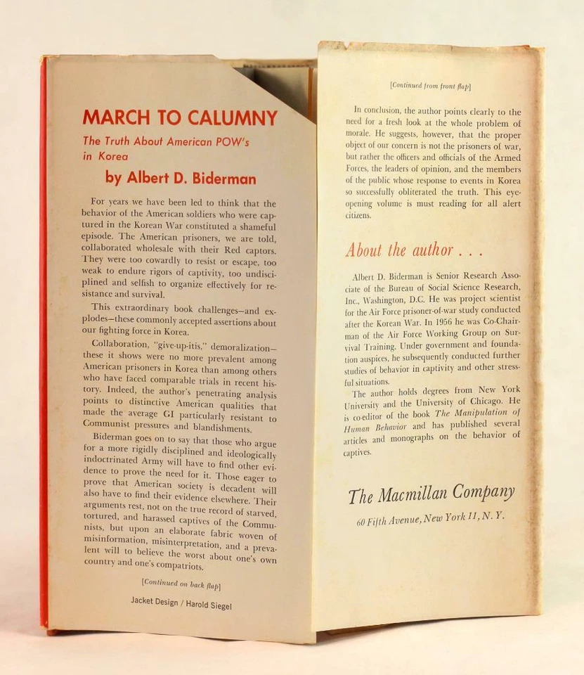 Albert Biderman 1st Ed 1963 March To Calumny American POW's In The Korean War - Image 3 of 4