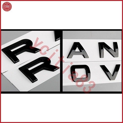 6PC RANGE ROVER & SPORT SUPERCHARGED Gloss Black Emblem Logo Front Rear Hood - Picture 7 of 12