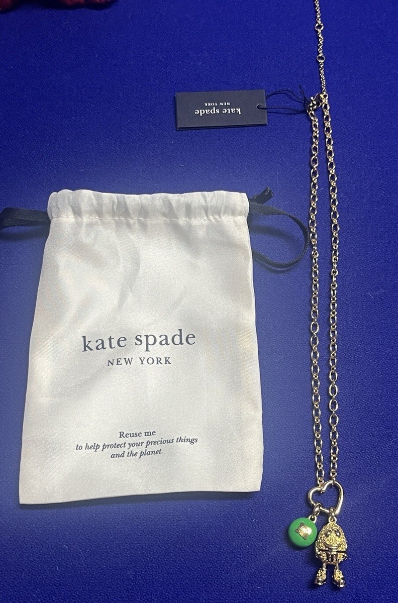 Kate Spade M&M Statement Pendant Necklace Green Peanut M&M