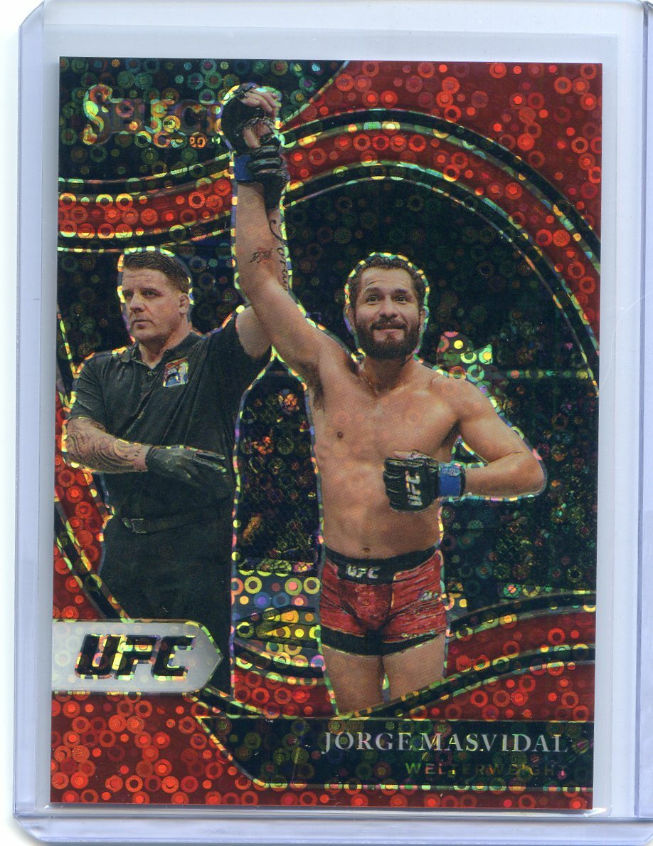 2021 Panini Select UFC H2 JORGE MASVIDAL RED Disco Prizm #215 OCTAGONSIDE /199
