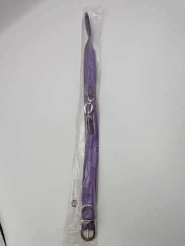 Hartman and Rose Italian Leather Pet Dog Collar - Purple 18" - New with Tags