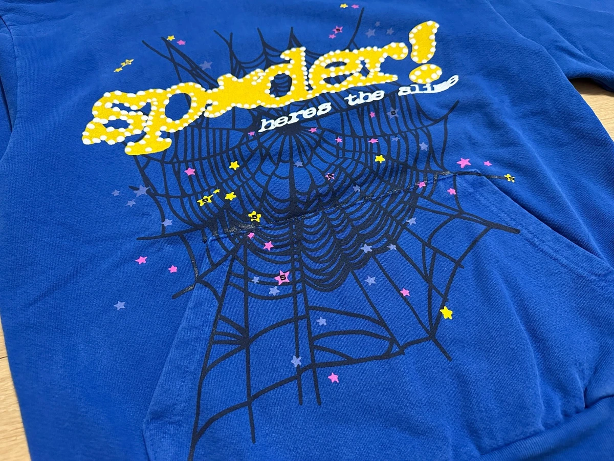 NEW Spider Worldwide × Young Thug Sp5der TC Blue Hoodie Sz S-XL 100%  AUTHENTIC