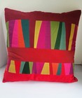 Vintage Crate & Barrel Patchwork Jeweltone Xmas  Pillow/w/insert