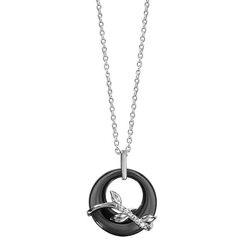 Collier en Argent Rhodié 925/1000ème Pendentif en Céramique - Réf. 038262N - Foto 2 di 2