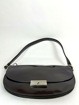 Authentic Vintage PRADA Patent Leather Milano Brown Shoulder