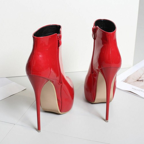 Hombres Stiletto Botines Glamorosos Botines Negros Tacones Altos Mujeres Zapatos 35-47 - Imagen 33 de 42