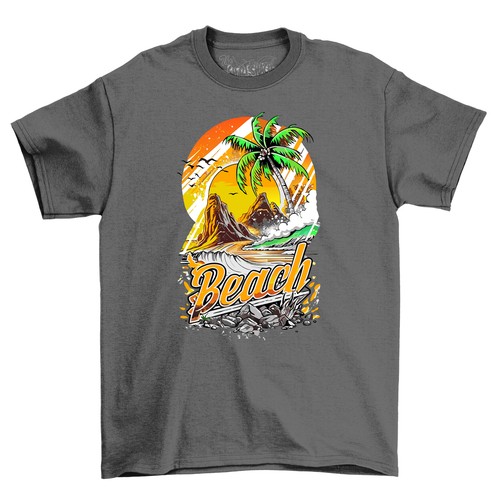 "Summer_7" Beach Vibes T-Shirt - Funny and Tropical! 100% Cotton, Unisex Design, - Picture 2 of 46