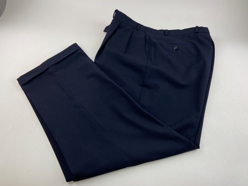 CHAPS RALPH LAUREN Mens 46L Navy Canada Soft Wool 2 Piece Suit With Pants 38x30 - Picture 10 of 14