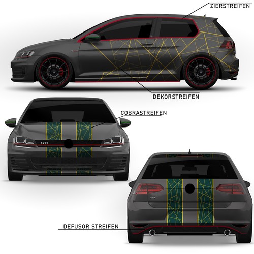Auto Zierstreifen Matt Gold 6mm Selfmade Cartuning Spoiler Schürze Schweller - Bild 4 von 6