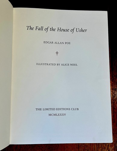 Alice Neel Signed Limited Editions Club "Fall Of The House Of Usher" Edgar A Poe - Picture 4 of 8