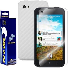 ArmorSuit MilitaryShield HTC First Screen Protector  White Carbon Fiber Skin