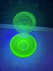 Set Of 5 Vintage FEDERAL GLASS Uranium Depression Glass saucer Plates 5 3/4"