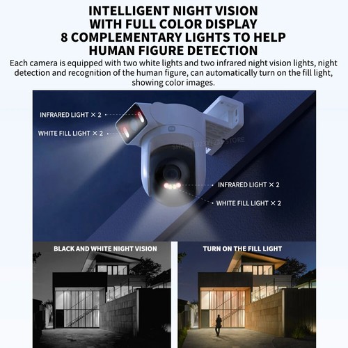Cámara Doble Exterior CW500 Versión IP66 Protección de Seguridad CCTV AI Detección - Imagen 3 de 21