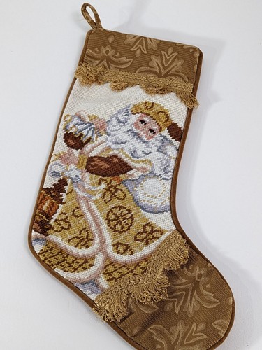 Medias de Navidad vintage hechas a mano con aguja para Santa Claus con linterna - Imagen 2 de 4