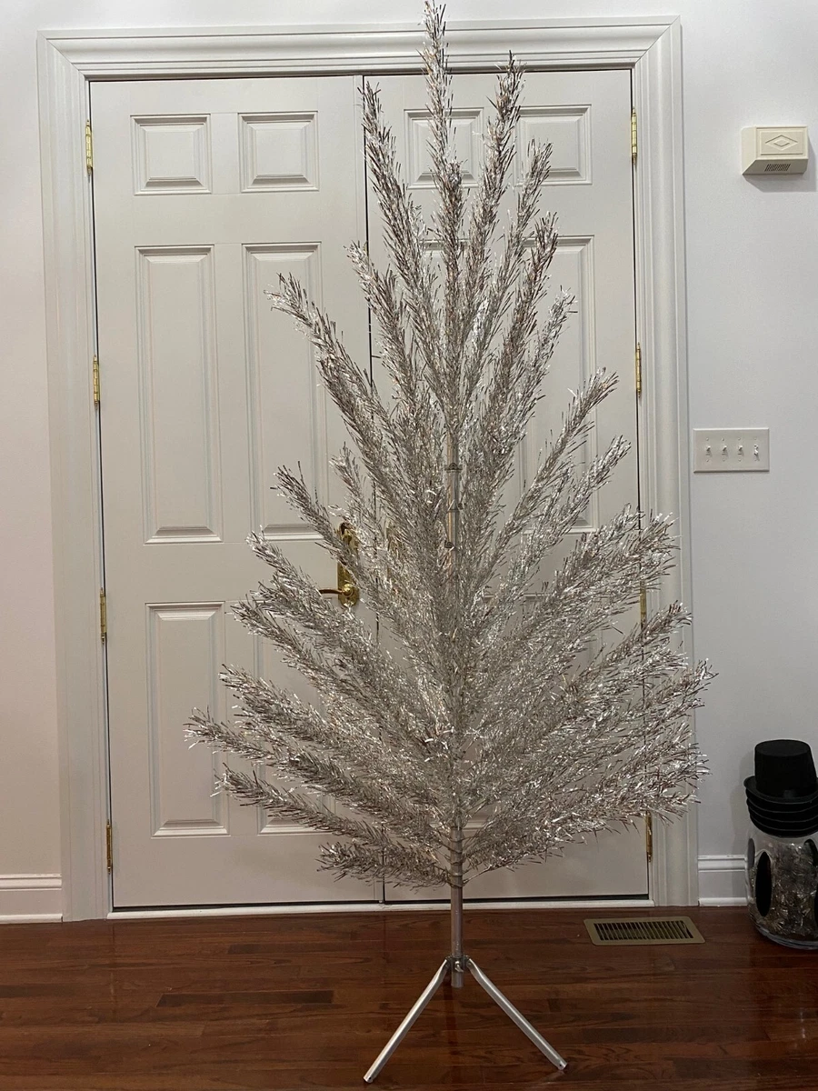 Vintage Beautiful Super SHINY 7 Silver Aluminum Christmas Tree eBay