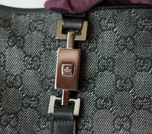 Gucci Jackie GG Denim Leder Schwarz Tasche Schultertasche - Bild 10 von 15