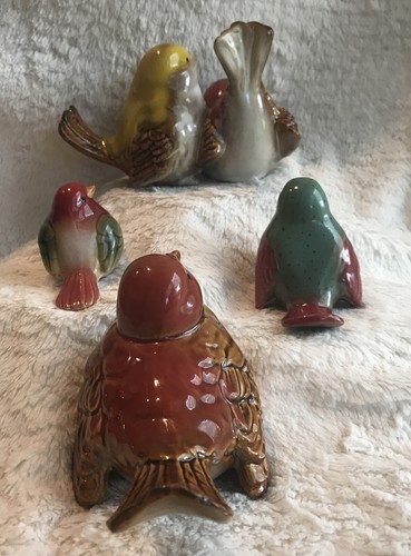 Ceramic Glazed Bird Figurines 2” 2.5” 3.5” & 4" Garden Lot 5 - One is Attached - Picture 3 of 13