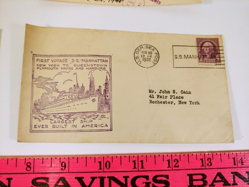 6x Sobres Steamship SS Maiden Voyage Estampillas Filatelia Efímera Años 30 Años 40 - Imagen 9 de 9