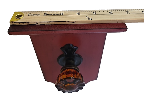 Antico appendiabiti da parete ferro rosso appendiabiti vintage pomello porta legno decorazione - Foto 7 di 18