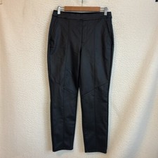 White House Black Market Faux Leather Slim Ankle Pants Womens Size 4 Black