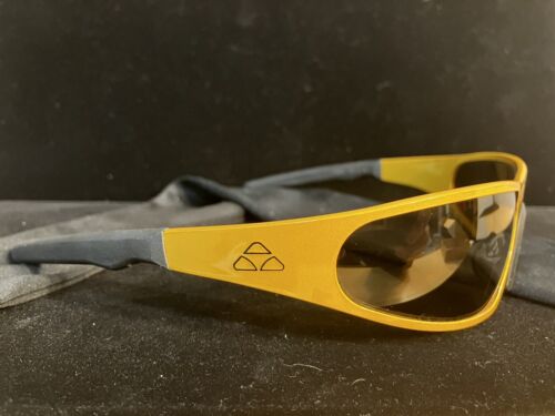 Liquid Eyewear Player Sunglasses Mustard Hingeless Frames Brown Lenses Very Rare - Picture 3 of 8