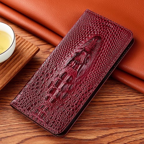 Genuine Cow Leather Case Google Pixel 9 Pro XL Crocodile Head Flip Wallet Cover - Picture 21 of 23
