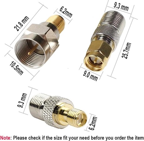 6 Pack F Type to SMA Male Female Coax Connector Coaxial Adapter RF Antenna US - Picture 2 of 5