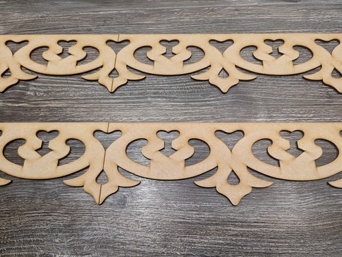 Laserkris Lasercut 5x Deko 3mm MDF Holzbordüre Verzierung ZS1 Muster - Bild 2 von 5