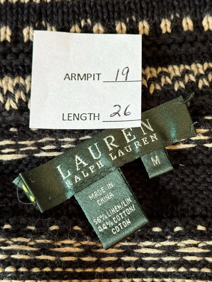 Cárdigan texturizado para mujer Lauren Ralph Lauren talla XL lino algodón suroeste Foto 2 de 4