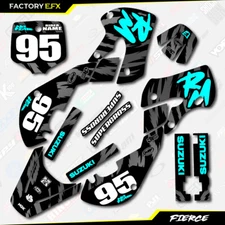 Black & Cyan Fierce Graphics Sticker Kit fits Suzuki RM65 RM 65 01-22 Decals