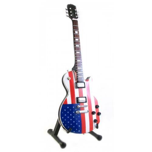 Guitarra en miniatura para TED NUGENT US FLAG GIFT recuerdos SOPORTE GRATUITO exhibición ARTE - Imagen 2 de 5