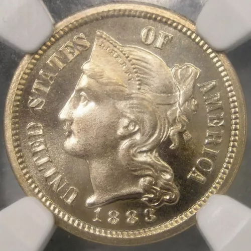 1883 THREE CENT NICKEL  MAGNIFICENT RARITY FINEST KNOWN POP 6/0—NGC PF 68 CAMEO