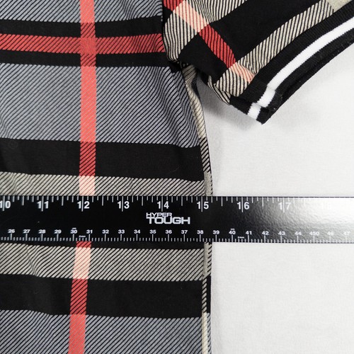 Platini Polo Shirt Kids Boys 10 Black Plaid Cotton Short Sleeve Preppy Casual - Picture 5 of 8