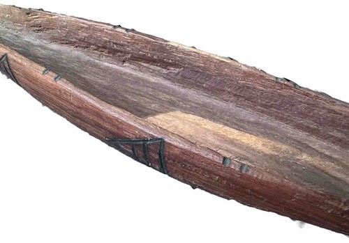 Native Folk Art Wooden Teak Hand Carved Canoe Decor 21" Vintage Wooden Indian - Bild 2 von 11