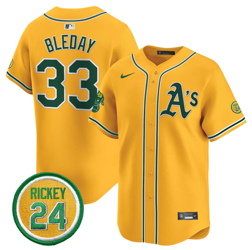 Men's #33 JJ Bleday Limited With Rickey Henderson Patch Stitched Jersey - Bild 8 von 17