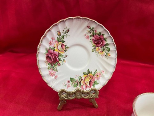 Old Foley James Kent Ltd Teacup Saucer Bone China Demitasse size rose floral - Picture 5 of 6