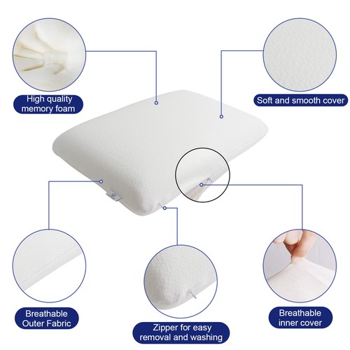 Memory Foam Pillow for NECK&Back Pain Relief Back Side Stomach Sleeper Firm Soft - Bild 39 von 48