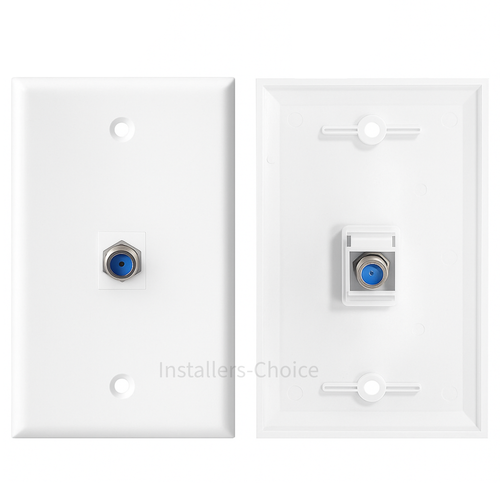 Keystone Jack Coaxial Cable Coupler F-Type Insert for Wall Plate White Pack lot - Picture 5 of 7
