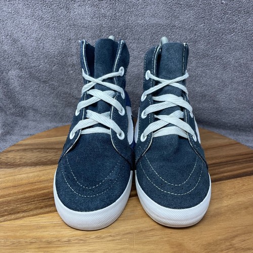 Vans Shoes Womens 7.5 & 6.5 Hidden Heel Wedge Hi Top Blue Sneakers *SEE DESC* - Picture 2 of 12
