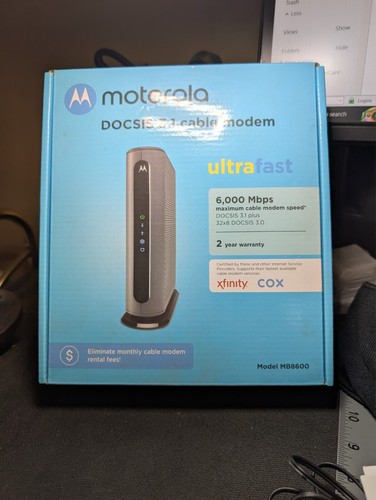 Motorola MB8600 DOCSIS 3.1 High-Speed Cable Modem & Cables - Picture 6 of 8