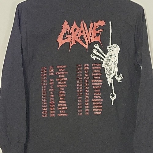 GRAVE Into The Grave European Tour M MEDIUM Langarm T-Shirt Schwarz Herren Band - Bild 7 von 7