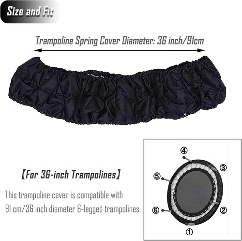 Mini Trampoline Spring Cover, Waterproof 600D Oxford Cloth Replacement Pad, 36" - Picture 3 of 11