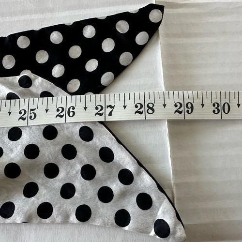Charter Club Silk Black & White Polkadot Pony Skinny 57" x 4" Scarf Italy (Flaw) - Picture 7 of 11
