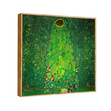 Framed Canvas Giclee Print Art The Sunflower by Gustav Klimt Wall Art 28"x28"