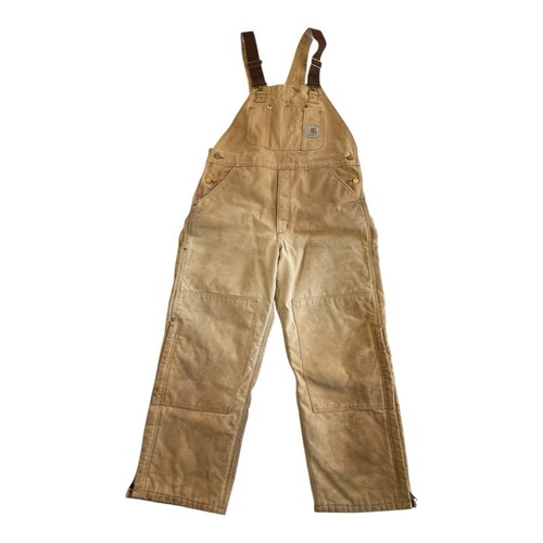 Vintage Carhartt Latzhose Thermo Duck Canvas braun Bib Double Knee 38x30